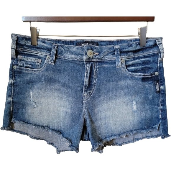 Low Denim Jean Shorts 